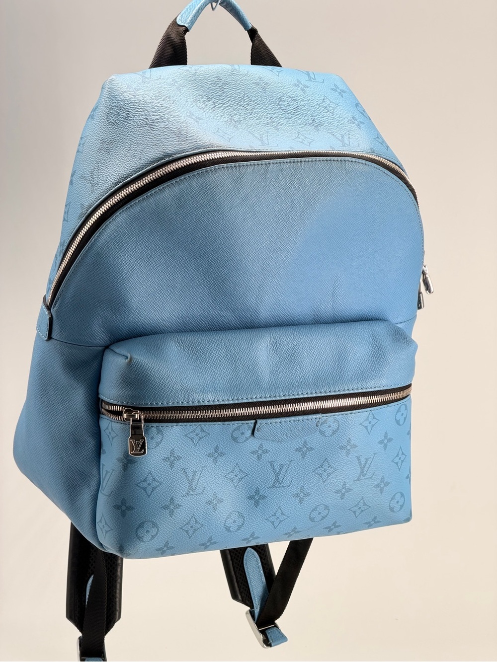 Louis Vuitton Discovery PM Monogram Taigarama Backpack Blue